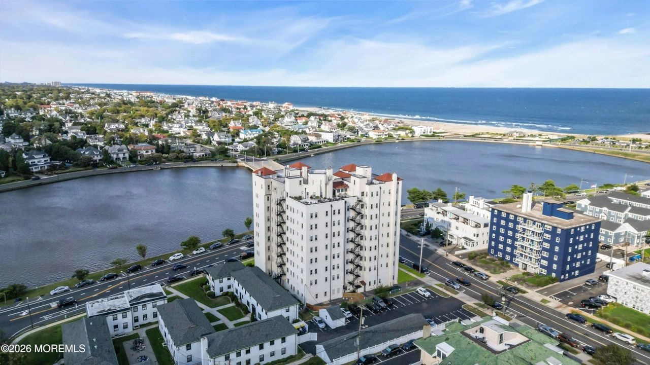 Aerial coastal residential development