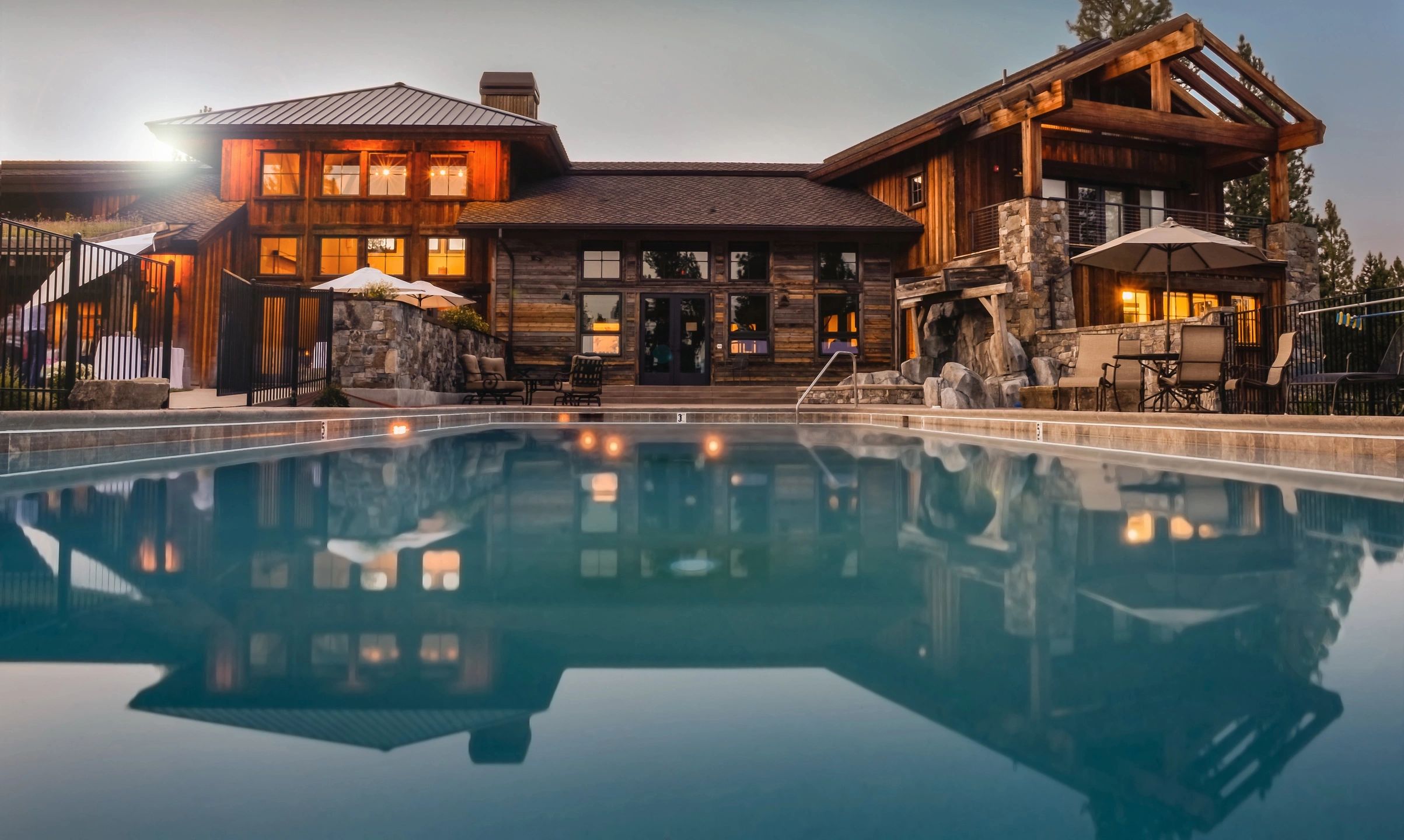 Luxury waterfront home with pool