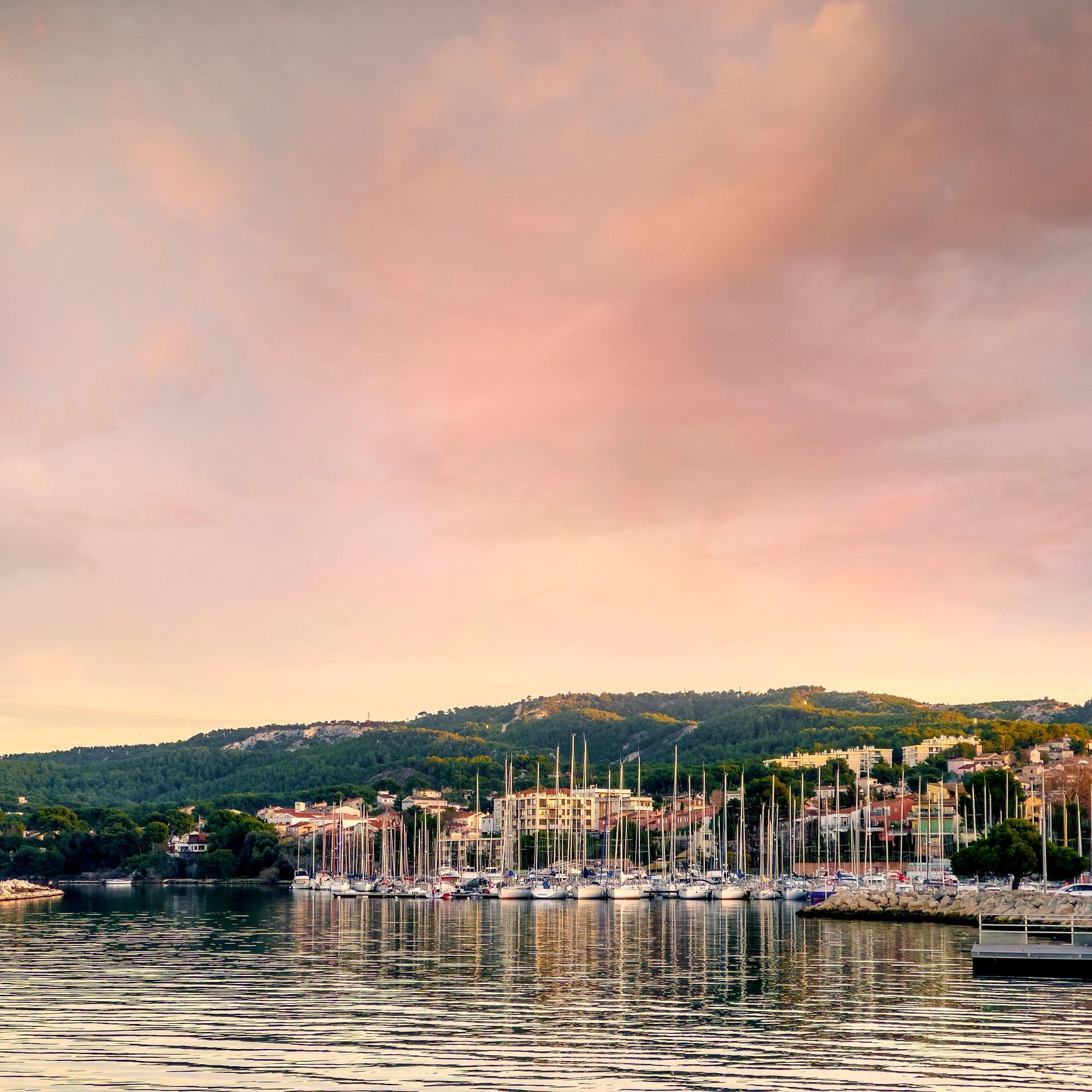 Mediterranean coastal harbor