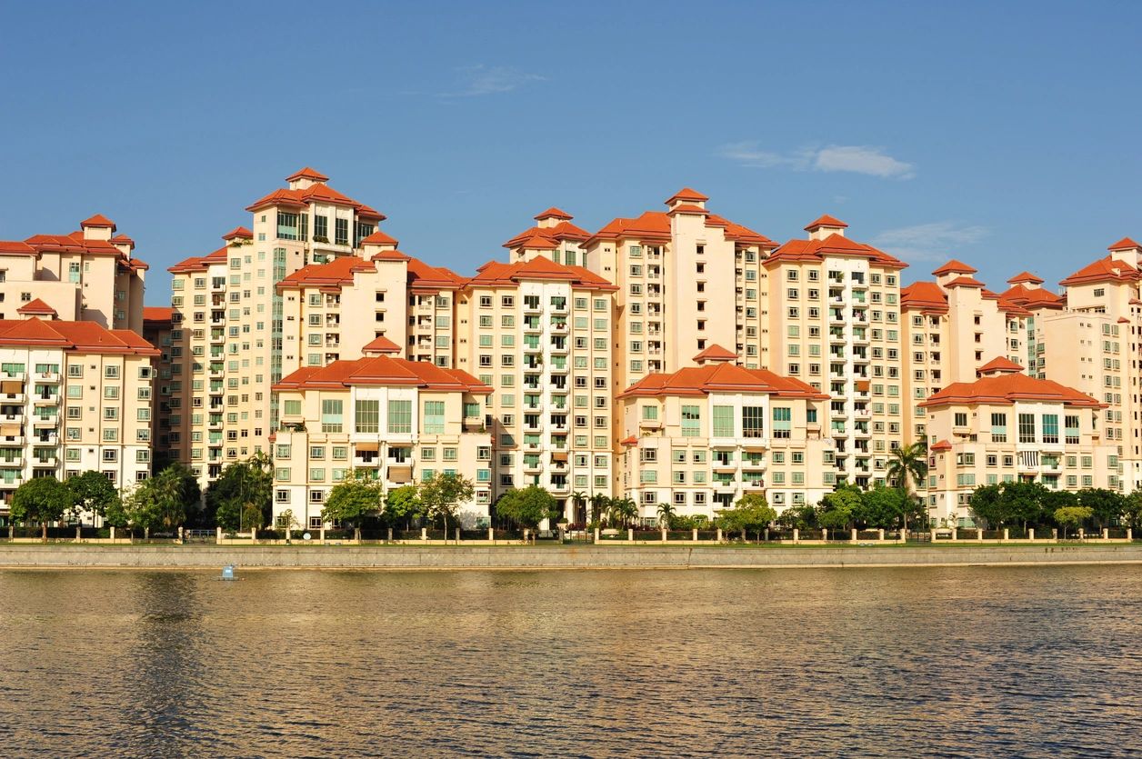 Tropical waterfront apartments